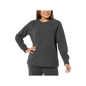 Comfort Code Wome's Marshmallow Knit Crew Neck Top Charcoal - Regular